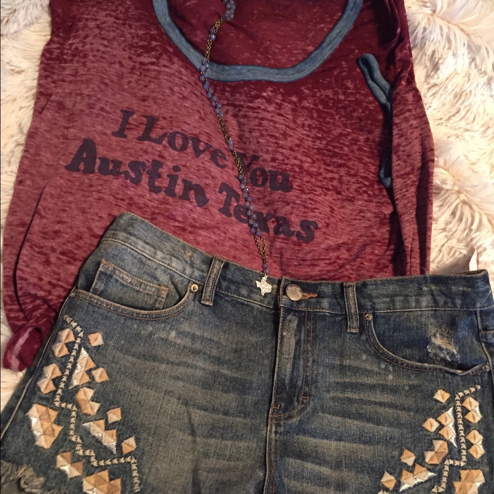 NWT free people embroidered cut offs